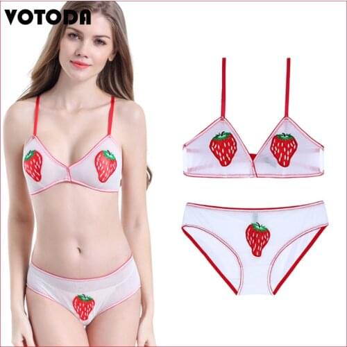 Women Sexy Linggerie Panties Set Embroidery Bra Briefs Triangle Cup Transparent Mesh Bralette Breathable Brassiere Underwear