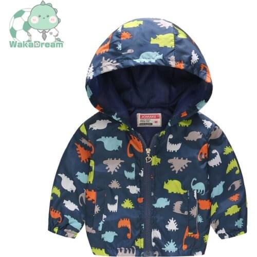 Kid Coat Kids Jackets for Girls Children Dinosaur Print Autumn Clothing Baby Outerwear Coats Windbreaker Children Clothes