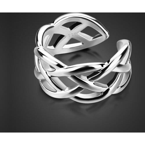 Fashion women ring.Sterling silver ring contracted can adjust size.Real solid 925 silver ring.Charm of silver jewelry