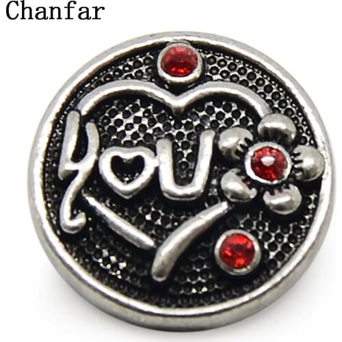 Fashion Design Heart Shape Gold Color Rhinestone Paved Alloy Metal Snap Button Charm For Girl Gift