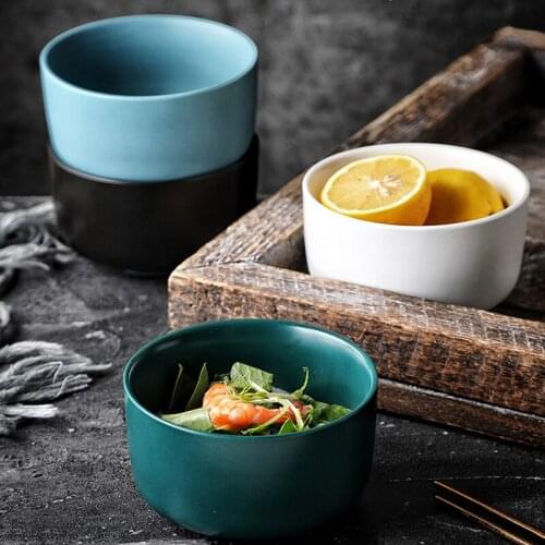 MUZITY Ceramic Bowls The Nordic Style Porcelain Soup Bowl 4.5 inch Pigmented Salad Or Rice Bowls
