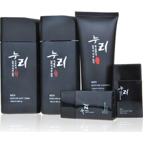 5pcs Set Korea Men Deep Clean Moisturizing Firming Anti Wrinkle Anti Aging Skin Care Set Cleanser+Toner+Lotion+Travel Pack