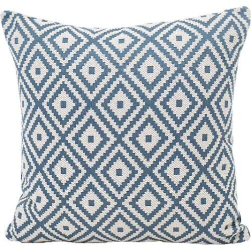 45*45cm blue classic cushion covers no inner cuscini decorativi geometric pattern throw pillow cotton cushions home decor X57