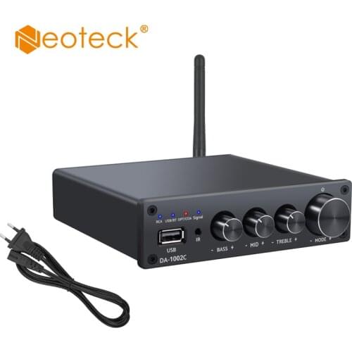Neoteck 192kHz/24bit Audio Amplifier DAC Optical Coaxial to Analog Audio Converter with IR Remote Control for Passive Speakers