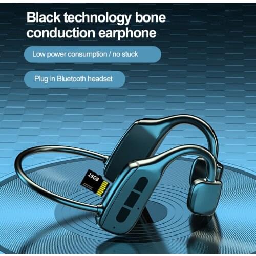 New G2 Bone Conduction Bluetooth Headset Hanging Ear Microphone Headphone Sports Waterproof Stereo Earpiece TWS Card Earphone