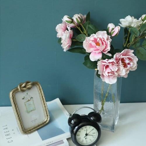 NEW Beautiful Big Peony Rose Branch Artificial Silk Flowers Home Wedding Decoration Retro Autumn Large Roses Fake Flowers