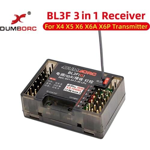 2.4G 3in1 6CH Receiver Integrate Light Controller 10A Brush ESC w/6V 1.5A BEC 500m Control Distance for 1/12 1/14 1/16 RC Car