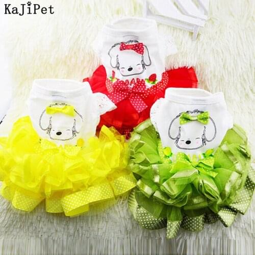 Puffy Fruit Pet Dog Dress Skirt Lovely Dog Clothes For Yorkies Chihuahua Cute Dog Dresses For Small Dogs Cat Teacup Puppy Clothe