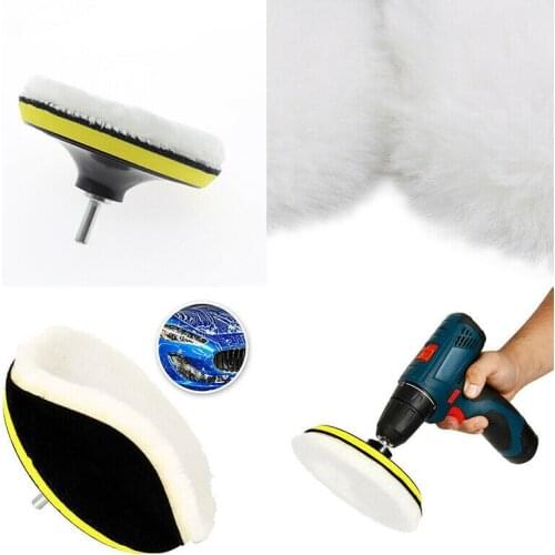 Wool Polishing Pad 3pcs Sticky Disc 1pc Shot 1pc 6inch15cm Buffing Polishing Pads Wool Wheel Kit For Car Polisher Drill Adapter