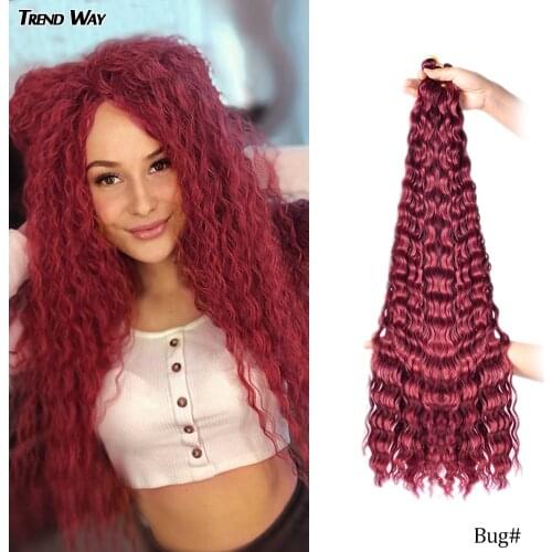 30inch Soft Long Water Wave Twist Crochet Hair Extensions Synthetic Ombre Braiding Hair For Women Blonde High Temperature Wire
