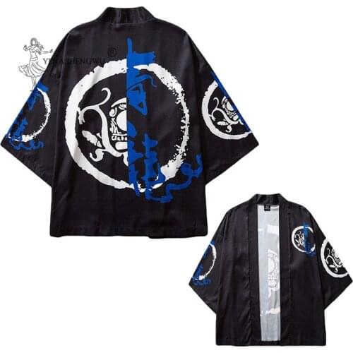 Japanese Kimono Men Summer Japan Blouse Shirt Yukata Haori Chinese Style Coat Samurai Clothes Male Asian Cardigan Print Costumes