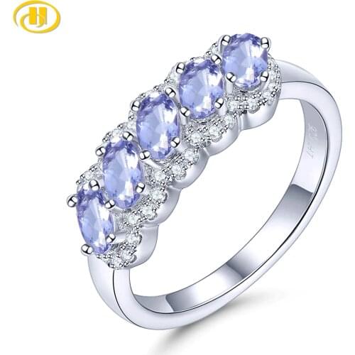 Natural Iolite Sterling Silver Womens Ring 0.9 Carats Light Color Iolite S925 Womens Jewelry Simple Fashion Style for Gifts