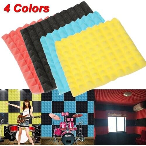 1PC Acoustic Soundproof Sound Stop Absorption Pyramid Studio Foam 50*50cm*5.5cm Soundproofing Foam 4 Colors
