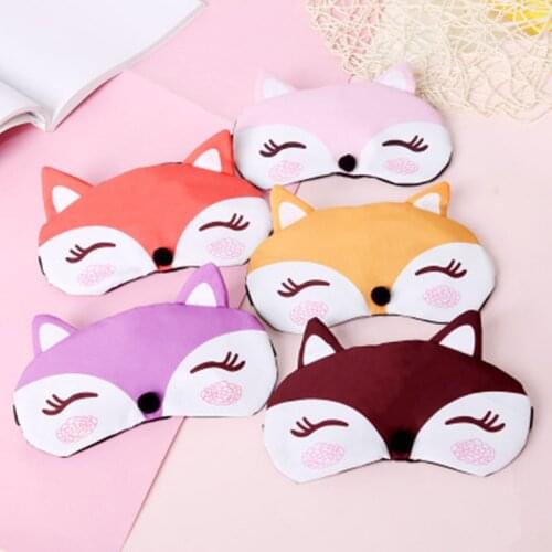 1PCS Sleep Eye Mask Eyeshade Cotton Fox Eyepatch Sleeping Mask Cute Eye Cover Travel Rest Eye Band Sleeping Aid Eye Blindfolds