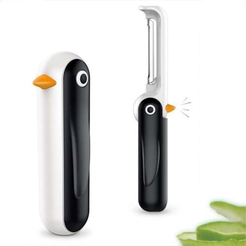 1Pcs Portable Cutting Tools Stainless Steel Folding Peeling Machine Penguin Shaped Fruit Vegetable Peeler Kitchen Accessories