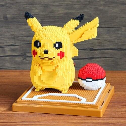 1968pcs+ Pokemon Anime Diamond Micro Building Blocks LNO 157 Poke Ball Games DIY Model Pikachu Mini Bricks Figure Toys