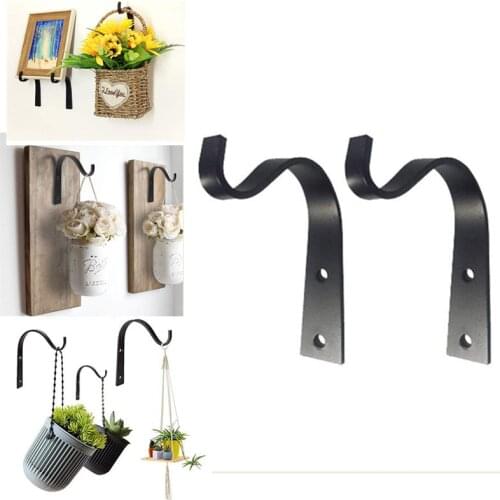 2pcs Plant Stand Flower Pot Hooks Holder Wall-Mounted Hanging Basket Bracket Garden Decoration room Pendant Hardware Accessories