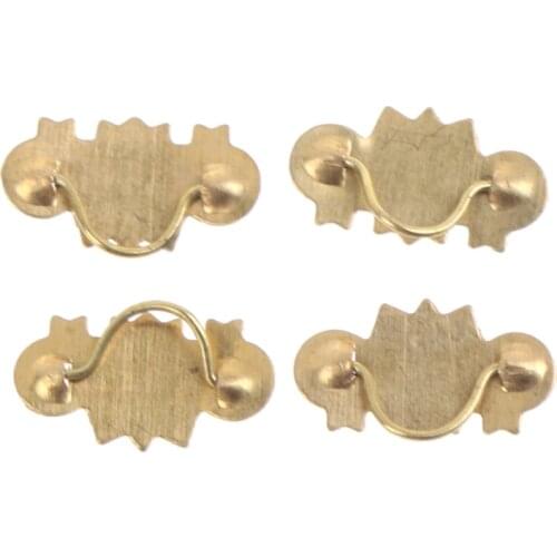 20PCS 1/12 Hardware Golden Metal Drawer Handle Pulls Toys Dollhouse Miniatur Furniture For Children Kids Doll House Accessories