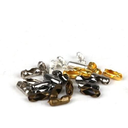 200pcs/pack Ball Chain Clasps Gold/Rhodium Color Copper Connectors For Bracelet Necklace Making DIY Jewelry Accessory