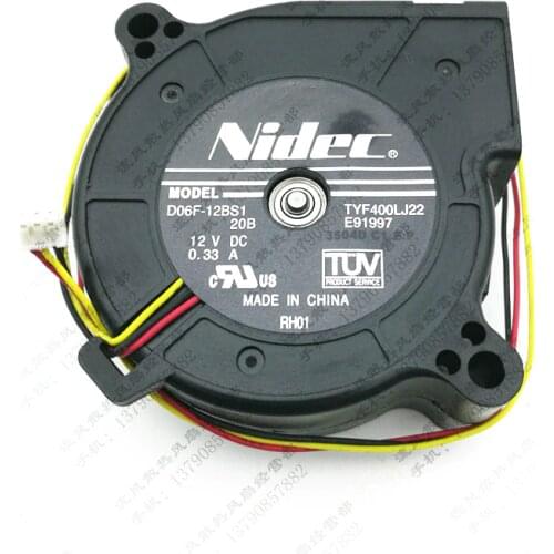 Nidec D06F-12BS1 20B DC 12V 0.33A 60x60x25mm 3-Wire Server Cooling Fan