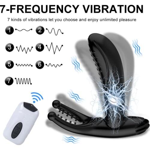 7 Speeds Electric Shock Anal Vibrator Male Prostate Massager Scrotum Testicular Massage Delay Ejaculation Dildo Vibrator SexToys