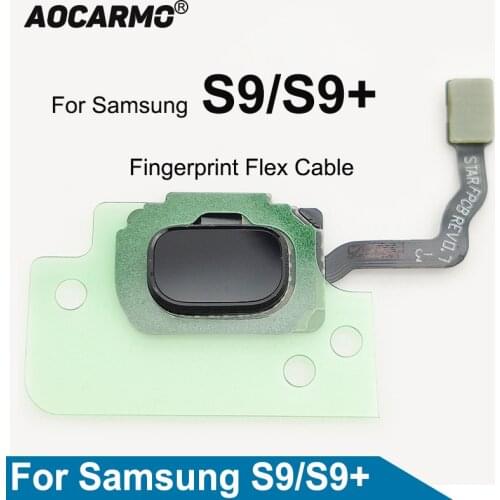 Aocarmo For Samsung Galaxy S9 S9+ Plus SM-G960 G965 G960F G965F Touch ID Fingerprint Sensor Home Button Flex Cable Replacement