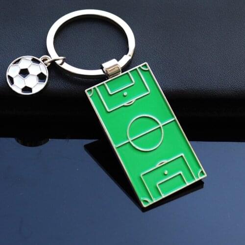 Green Football Soccer Playground Key Chains Creative Exquisite Sports Car Key Ring Men Bag Accessories Decoration Souvenirs