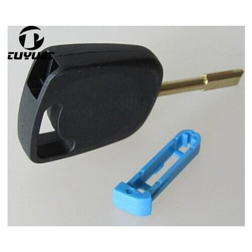 Transponder Blank Blade Key Shell For Ford Focus Mondeo KA Car Key Case with Blue Chip Slot