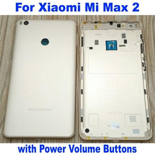 LTPro Top Quality For Xiaomi Mi Max 2 Max2 (6.44 inch) New Back Rear Battery Housing Door Back Cover Case + Power Volume Button