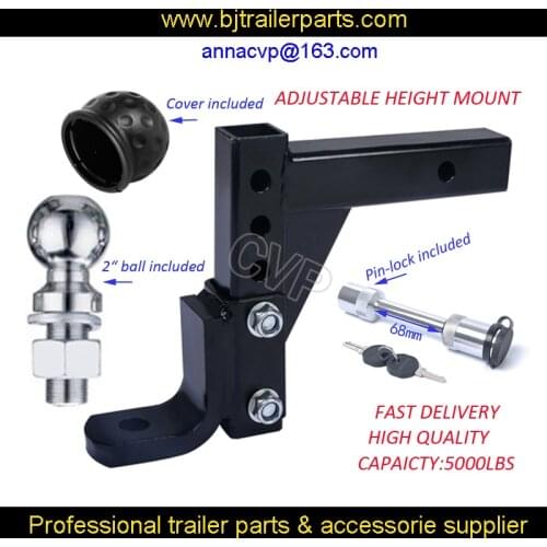 CVP 10" Adjustable height towbar hitch ball mount 5000lbs Trailer Drop for 2" Receiver,trailer parts