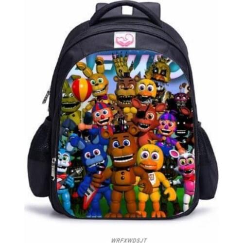 16 Inch Cartoon Five Night At Freddy Backpack Kids FNAF Bonnie Fazbear School Bags for Teenager Boys Bagpacks Children Bookbag