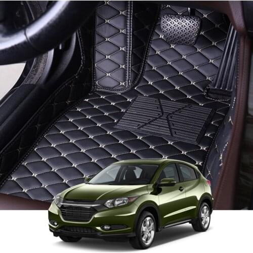 For Honda Vezel HRV 2015-2020 5 Seats LHD Car Floor Mat Set Leather Cover Mat Styling Foot Protector Pad Automobile Accessories