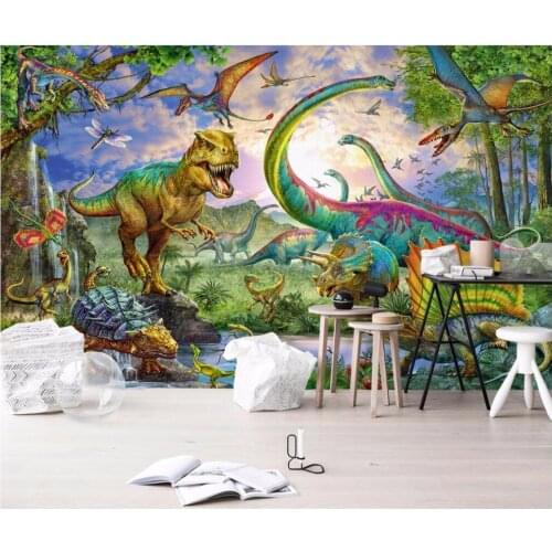 Custom mural photo 3d wallpaper Jurassic park dinosaur tyrannosaurus rex wing painting 3d wall murals wallpaper for wall 3 d