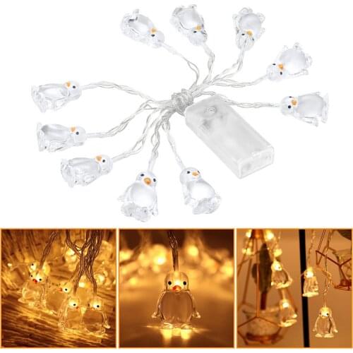 Penguin Animal Shaped String Lights 10-LED 1.65M Atmosphere Decoration Battery Powered Fairy Light Christmas LED Penguin String