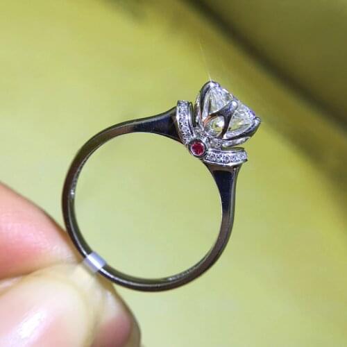 925 sterling silver 1ct 2ct 3ct Round Cut Crown Diamond Purple jewelry Moissanite ring Wedding Party Anniversary Ring