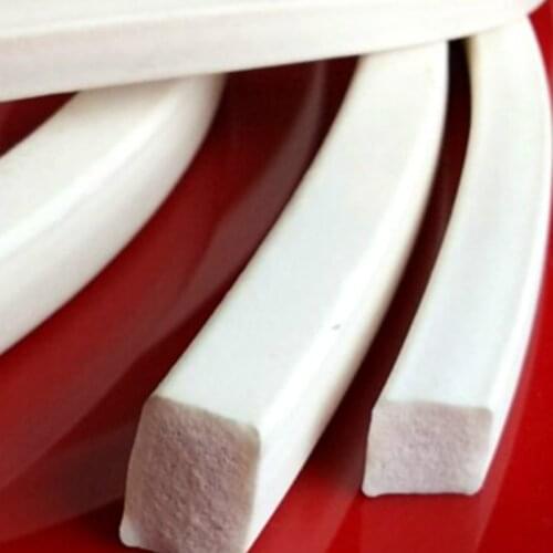 Direct Selling Top Quality White Silicone Foam Strip, 10X10mmX5meters Square Foam Silicon Strip for sealing purpose