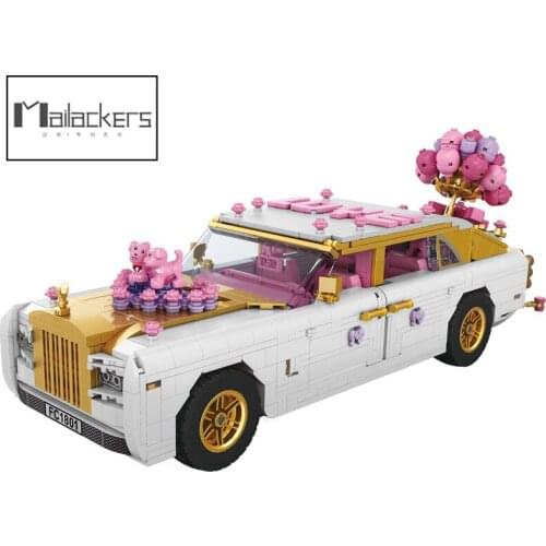 Mailackers Mini City Wedding Car Building Blocks Friends Cartoon Technical Vehicle DIY Bricks Toys for Girls Children Gift