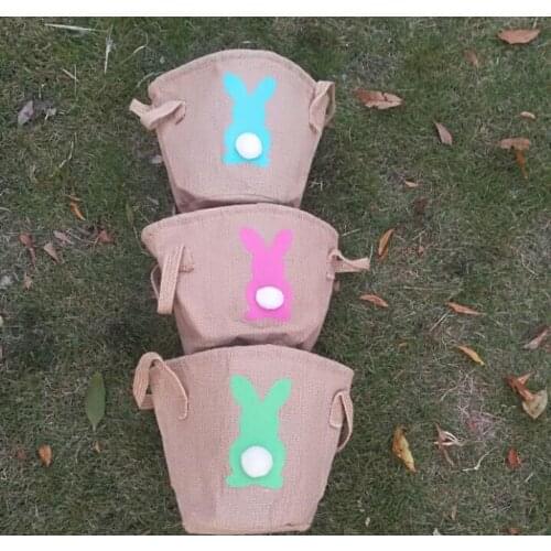 Cute Easter Bunny Ears Basket Bag Gift Packing Easter Handbag For Child Fine Festival Gift bucket SN008