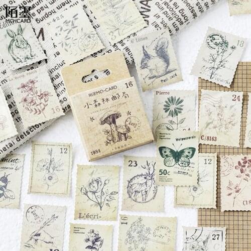 Mo.Card 45 pcs/pack forest post mini paper seal sticker Scrapbooking Decoration label Wholesale
