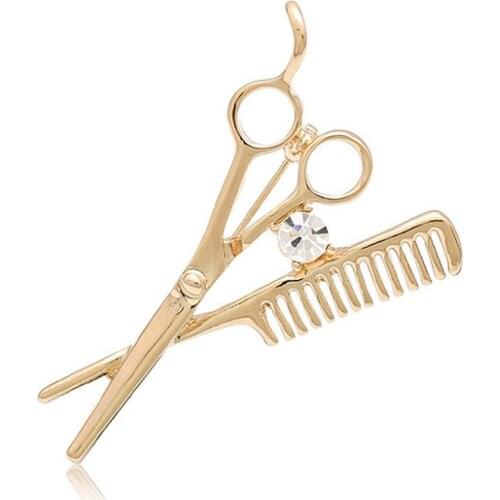New Trend Fashion Accessories Hairdresser Scissors Brooch Brooch Men Brooch Pin Brooches For Women Enamel Pin Wholesale