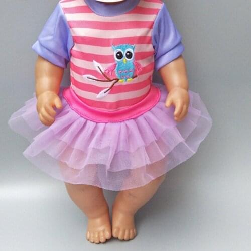 Clothes for doll fits 43 cm baby baby doll short dress doll Childrens birthday