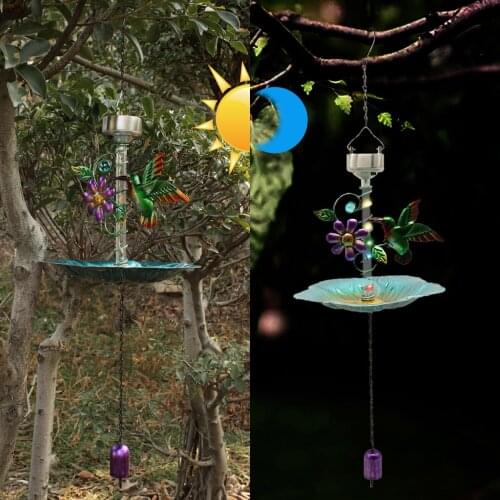 Outdoor Garden Bird Feeder Distributor Hanging Glass Pendant Crafts Solar Home For Wild Birds Hummingbird Feeder Bird Supplies