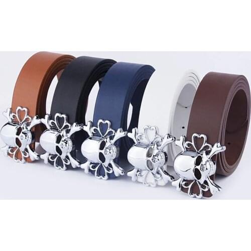 2021 New Mens Belt Personalized Skull Alloy Belt Buckle Vintage High Waist Unisex Pretty Accessories Gift For Friend