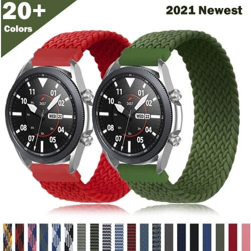 20mm 22mm strap for Samsung Galaxy watch 3 46mm 42mm active 2 40mm 44mm Gear S3 Braided Solo Loop bracelet Huawei GT2 Pro band