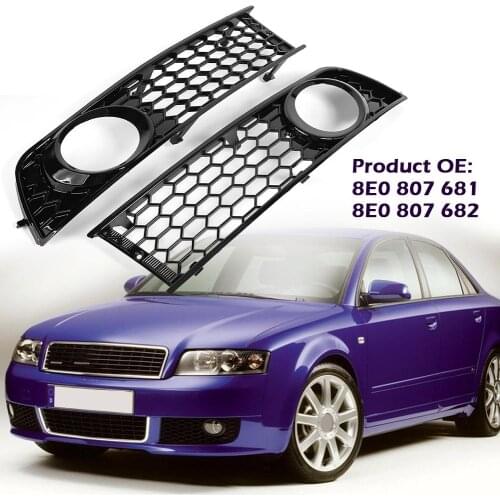 For Audi A4 B6 Grill Fog Light Bumper Grill Front Lower Side Grille For 2002-2005 Audi Car Remodel Grille GZ.E053L/R for Audi A6