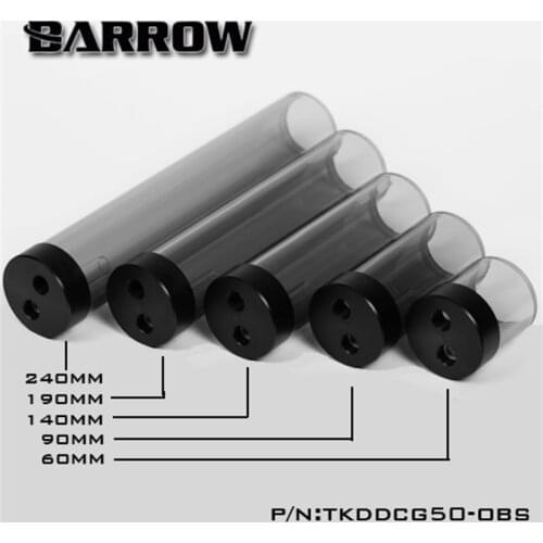 Barrow Water Cooling Reservoir Water Tank for DDC Pump Cover (Transparent Black body) TKDDCG50