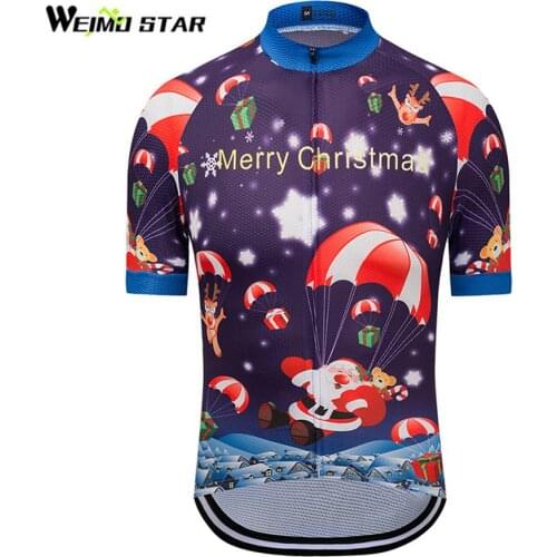 Merry Christmas T-Shirt Cycling Jersey WEIMOSTAR Men Cycling Clothing roupa ciclismo Outdoor Racing Sports Clothing Tops