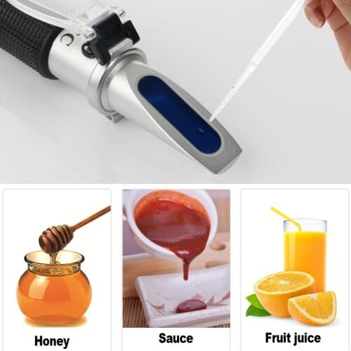 RZ117 Refractometer 0-90% Brix RHB-90ATC Handheld Brewing Auto Refractometer Fruit Sugar Meter Sauce Meter Sugar Refractomer