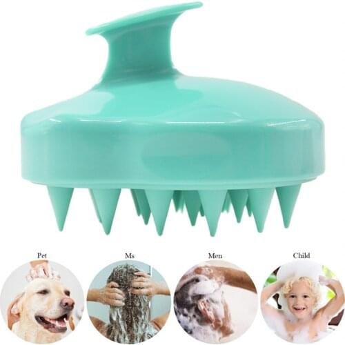 Pet Dog Cat Shampoo Brush Hair Scalp Massager, Soft Silicone Scalp Care Brush Bathing Comb