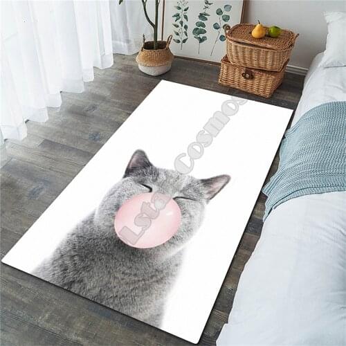 Funny Cat Area Rug 3D All Over Printed Non-slip Mat Dining Room Living Room Soft Bedroom Carpet 01